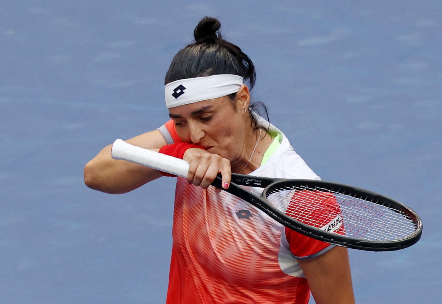 Tunisian tennis player Ones Jabour during the finals of the US Championship