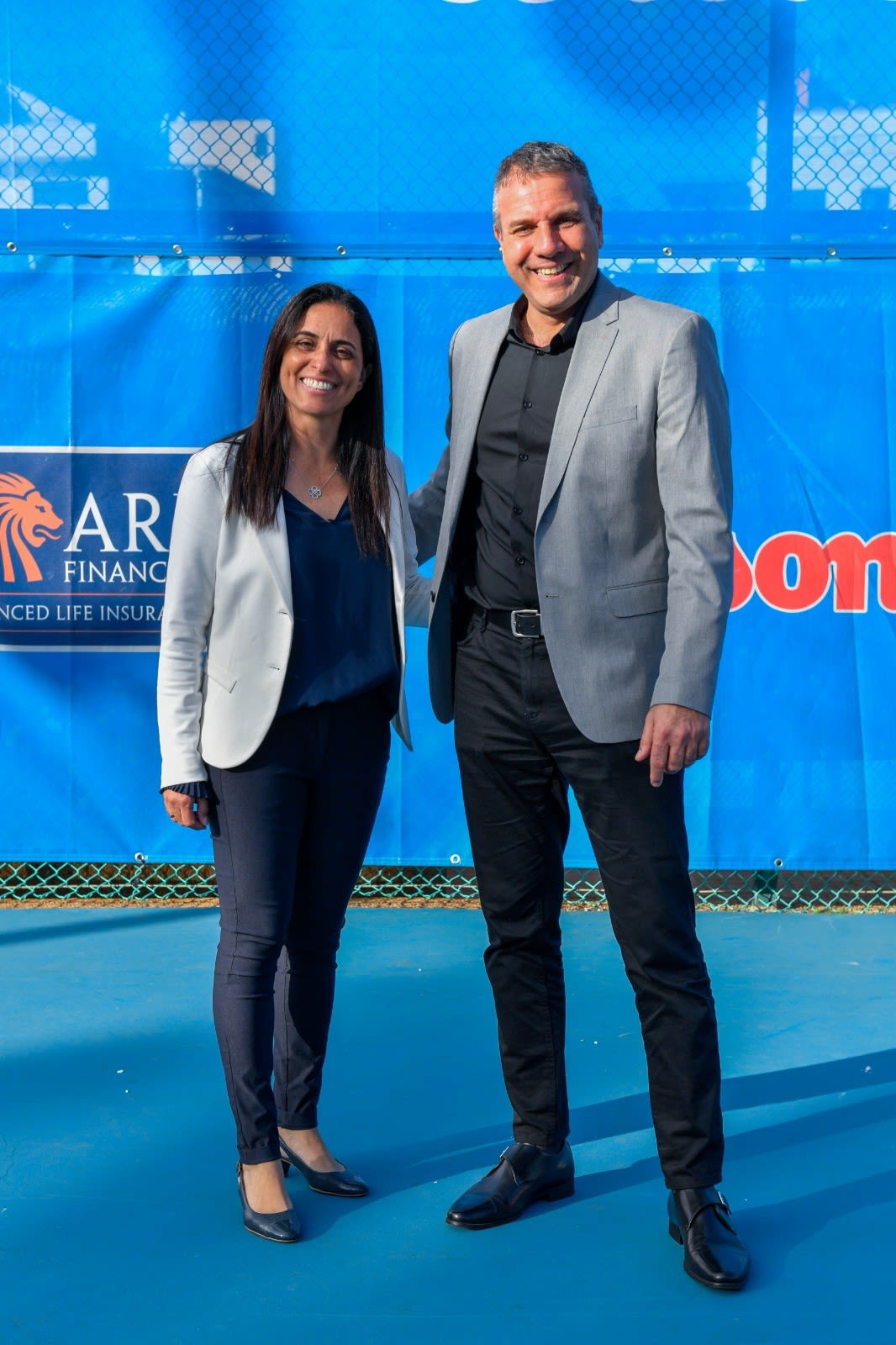 מנכ"לית איגוד הטניס סיגל חדד עם אבי פרץ