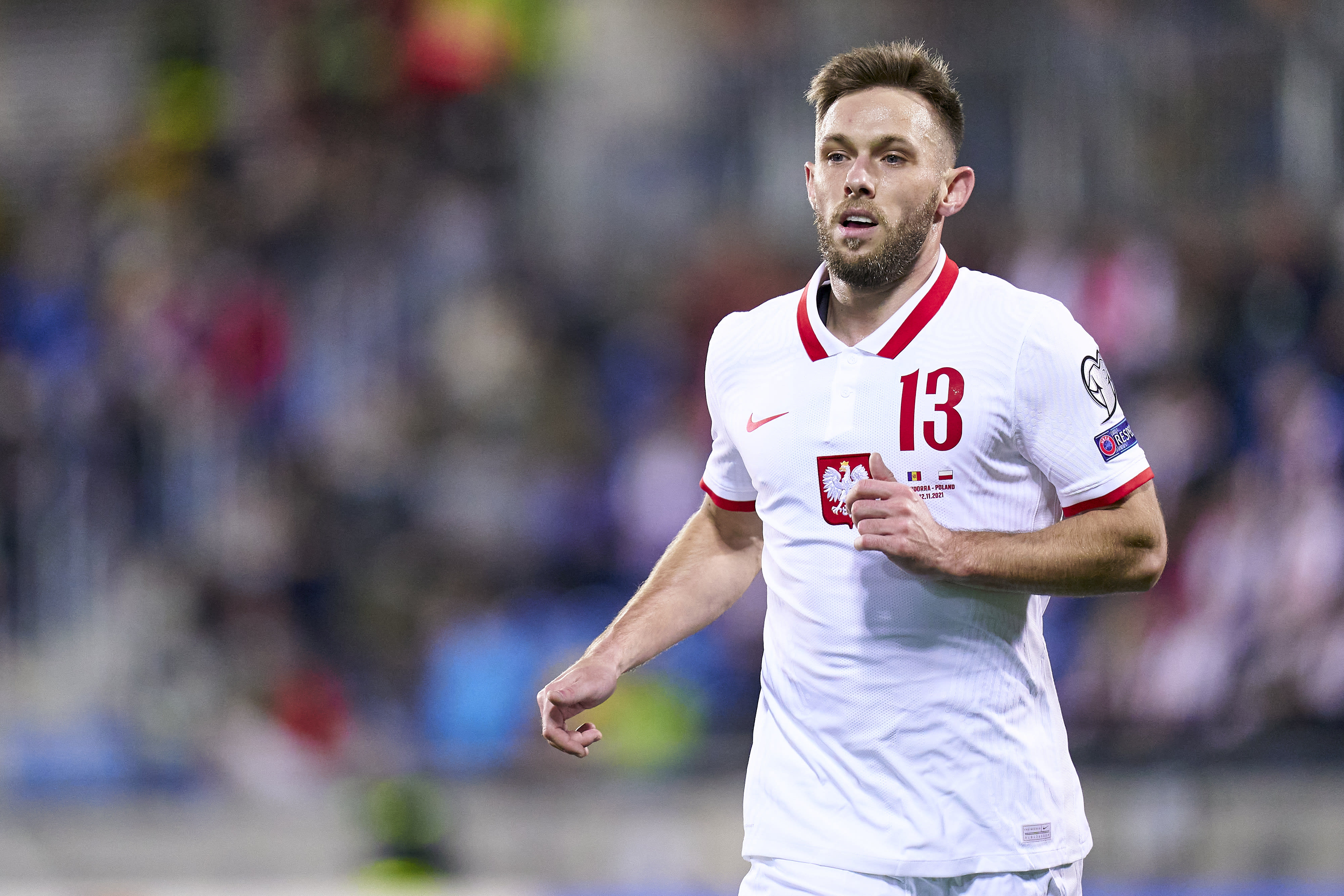 מאצ'יי ריבוס במדי נבחרת פולין ב-2021