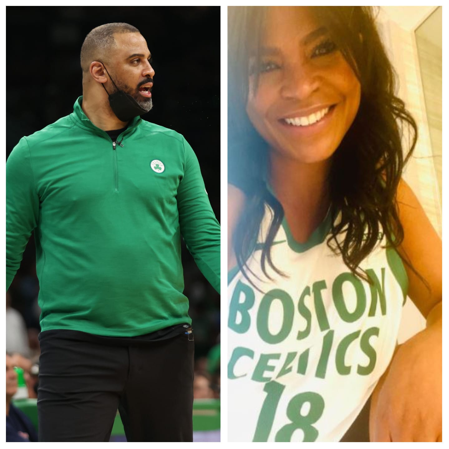 מאמן בוסטון סלטיקס לצד ארוסתו ניה לונג