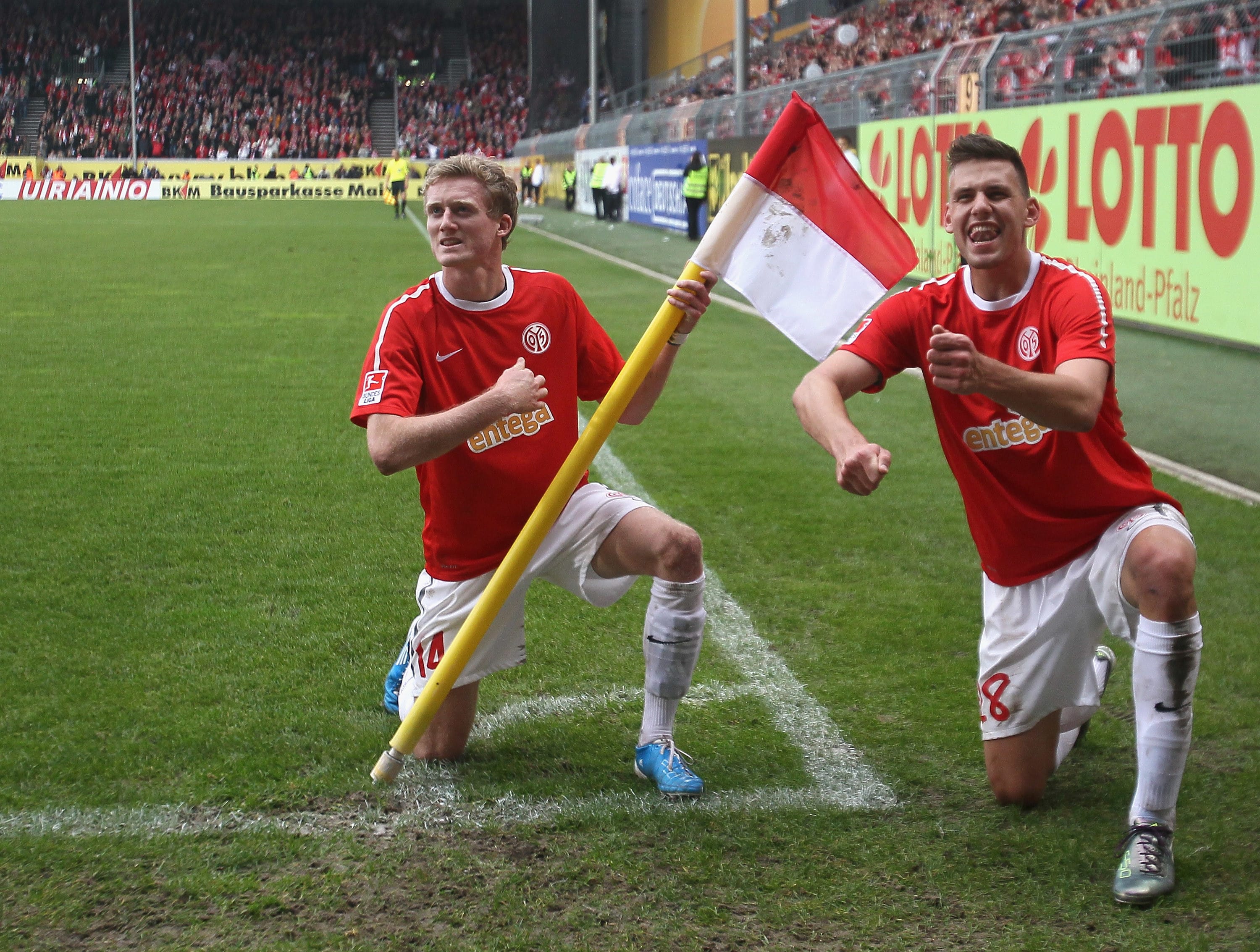 אדם סלאי עם אנדרה שורלה במדי מיינץ ב-2010