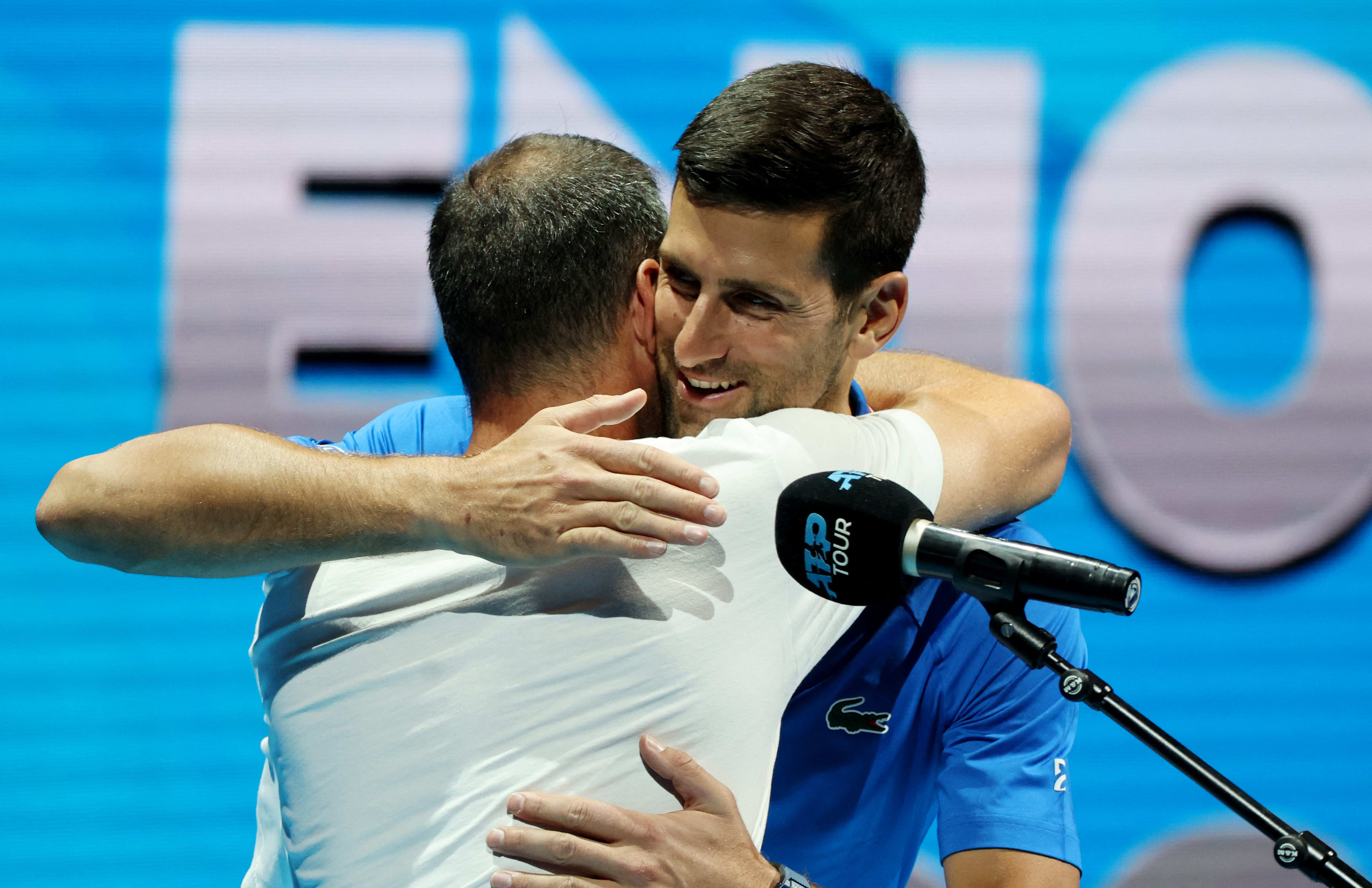 נובאק דג'וקוביץ' עם יוני ארליך, טורניר ווטרג'ן, ATP תל אביב