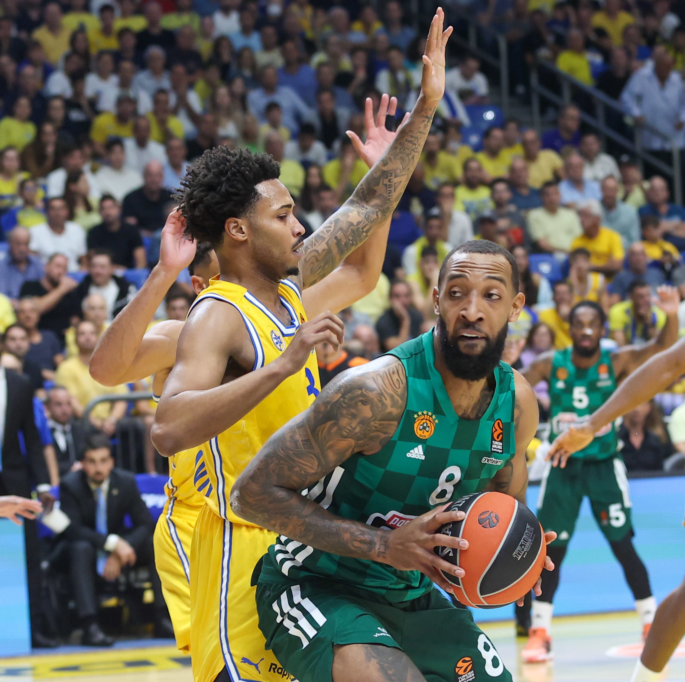 דריק וויליאמס, פנאתינייקוס, מול ג'יילן אדאמס, מכבי תל אביב