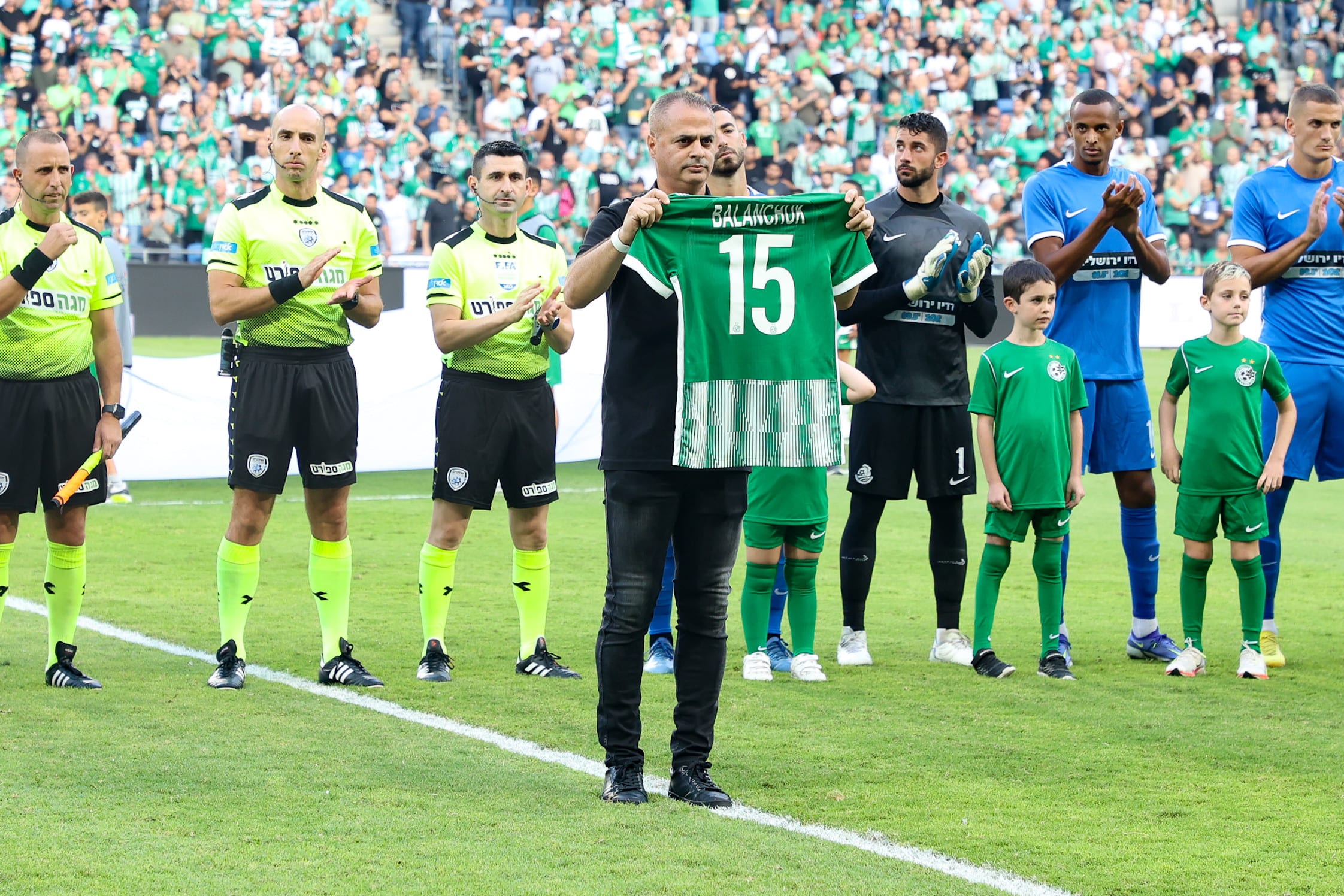 אלון חרזי בטקס לזכר שחקן מכבי חיפה לשעבר, סרגיי בלאנצ'וק