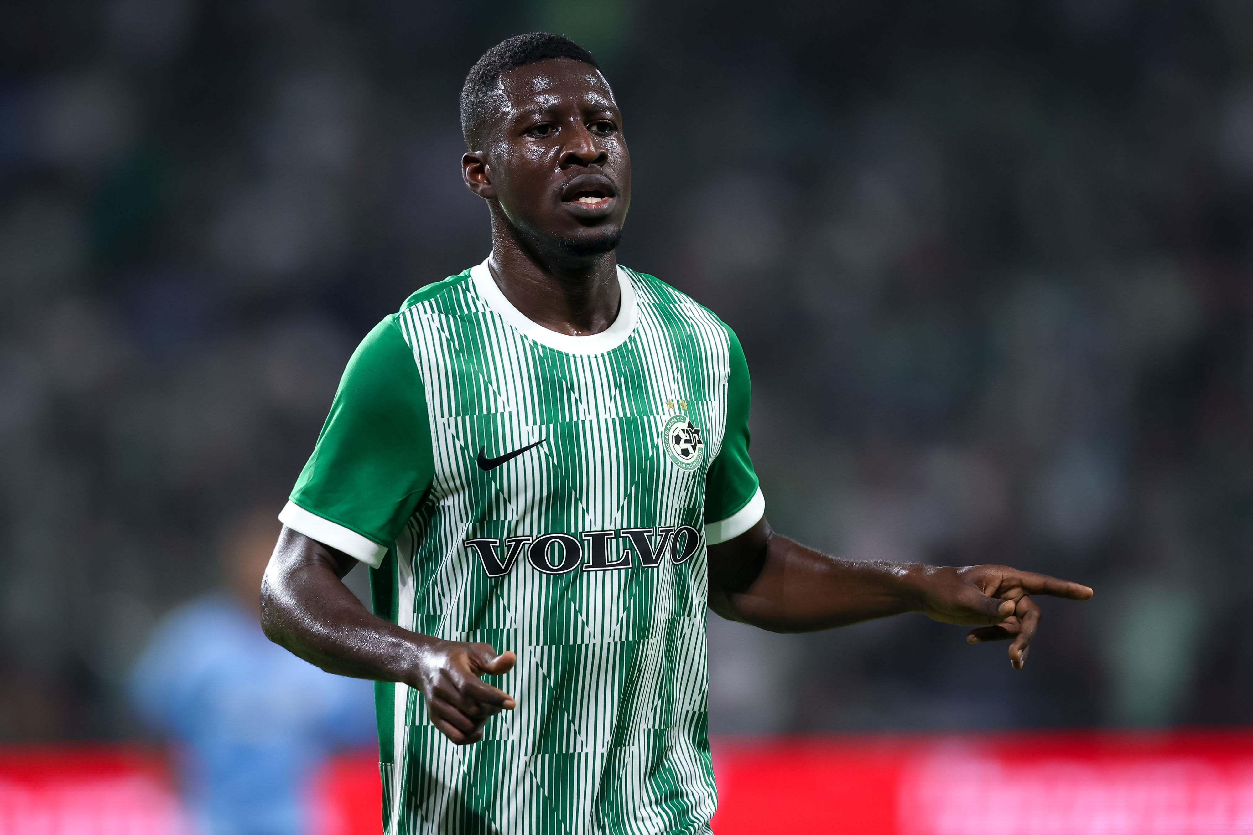 עלי מוחמד שחקן מכבי חיפה חוגג שער