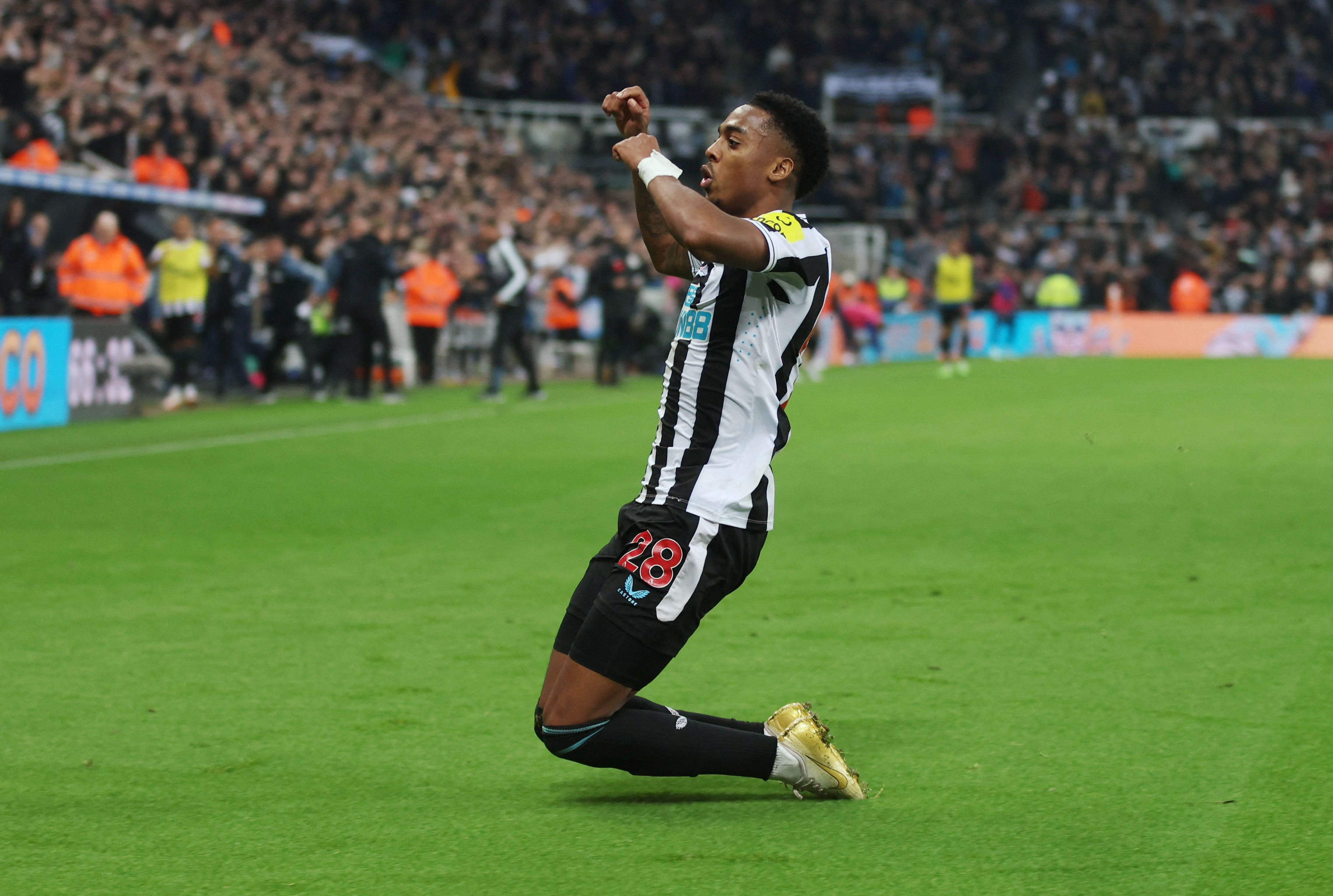 ג'ו ווילוק שחקן ניוקאסל חוגג שער