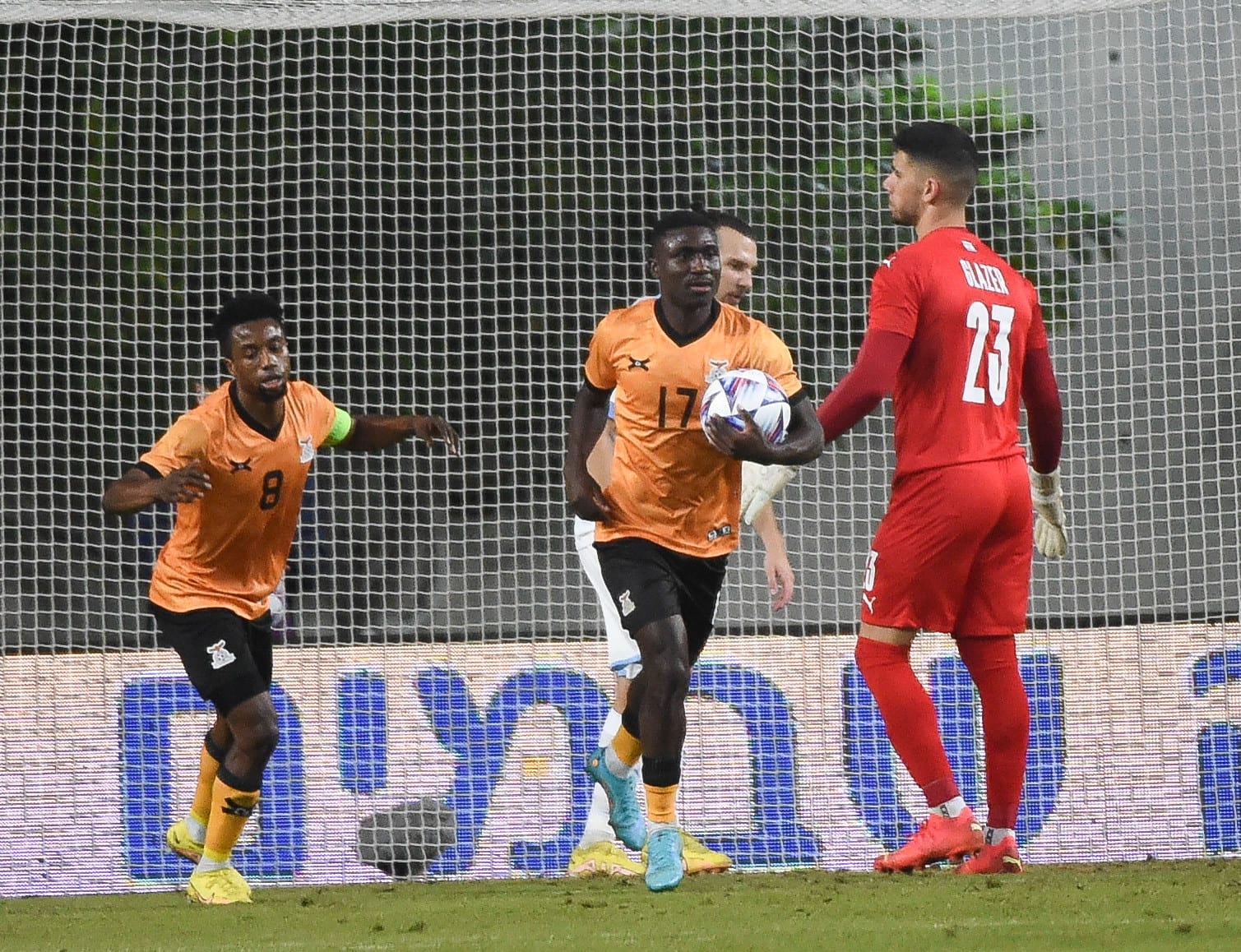 שחקני נבחרת זמביה חוגגים