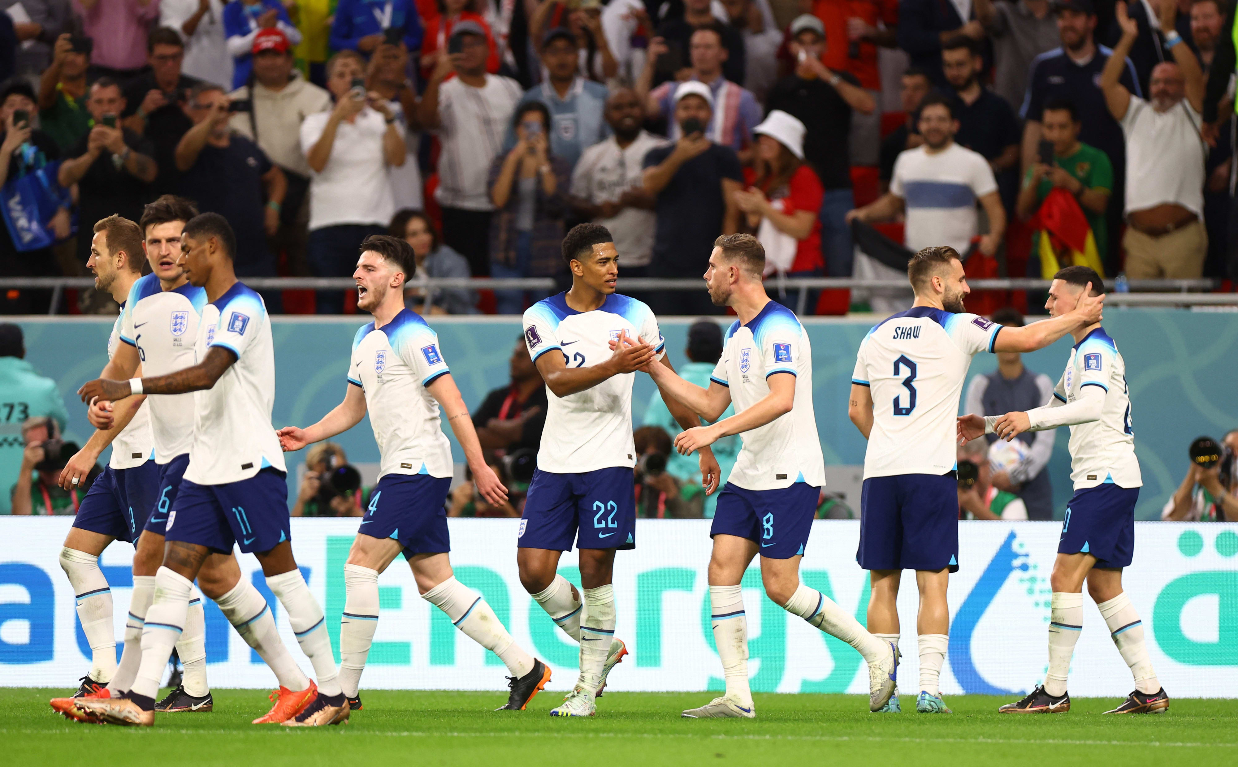 England team players celebrate