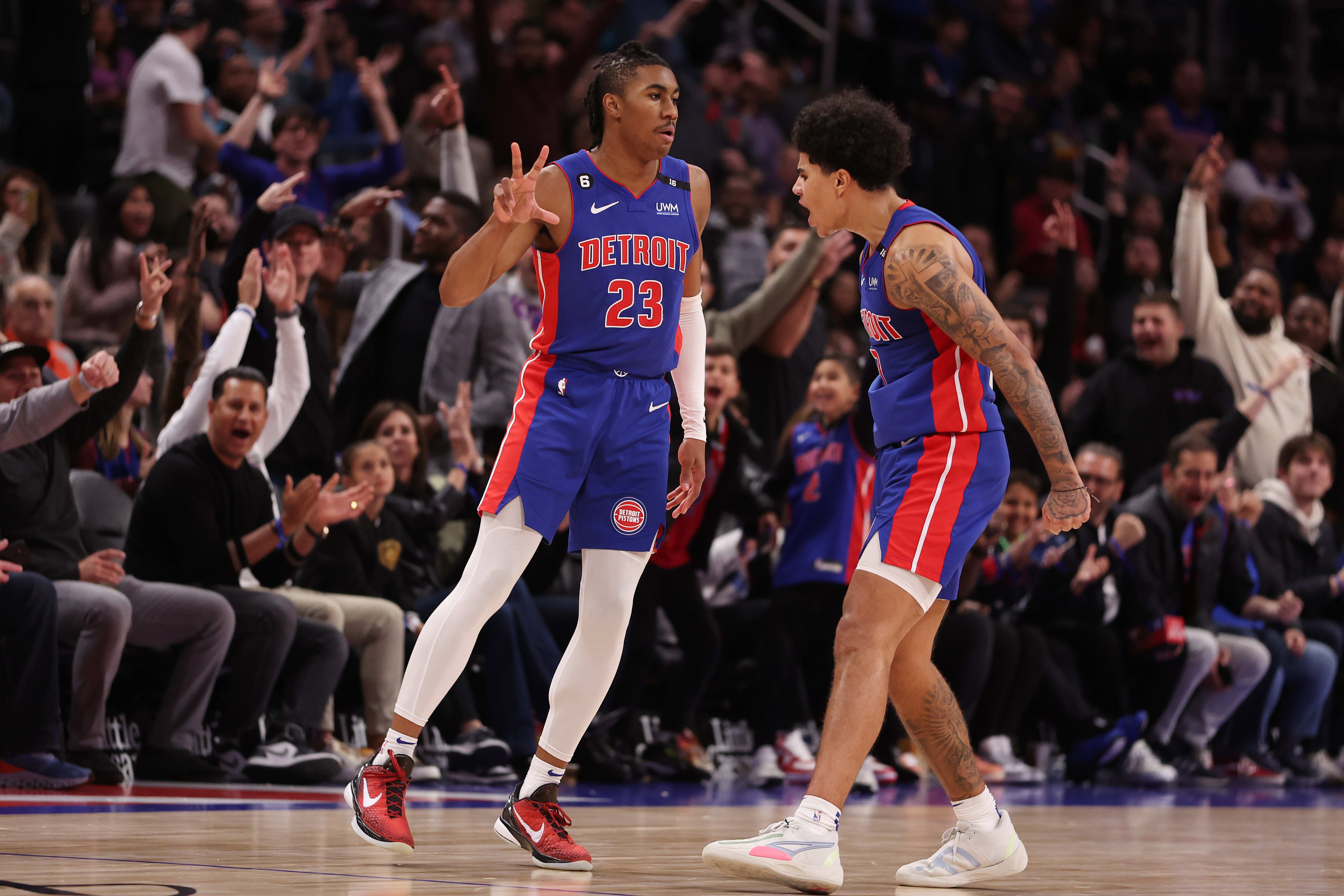 ג'יידן אייבי, שחקן דטרויט פיסטונס חוגג