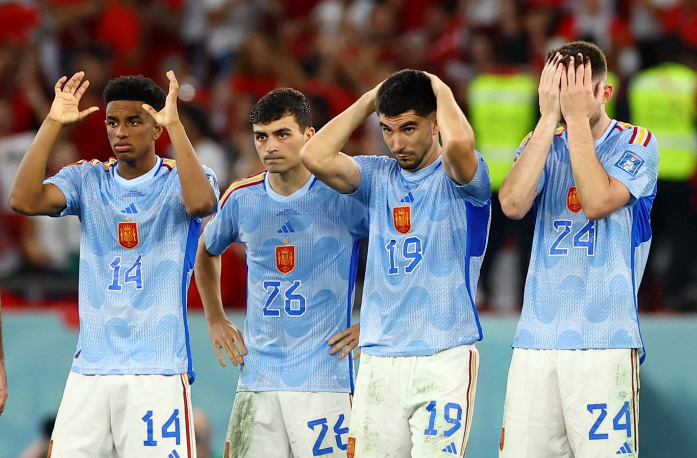 שחקני נבחרת ספרד בהלם אחרי ההדחה, מונדיאל קטאר 2022