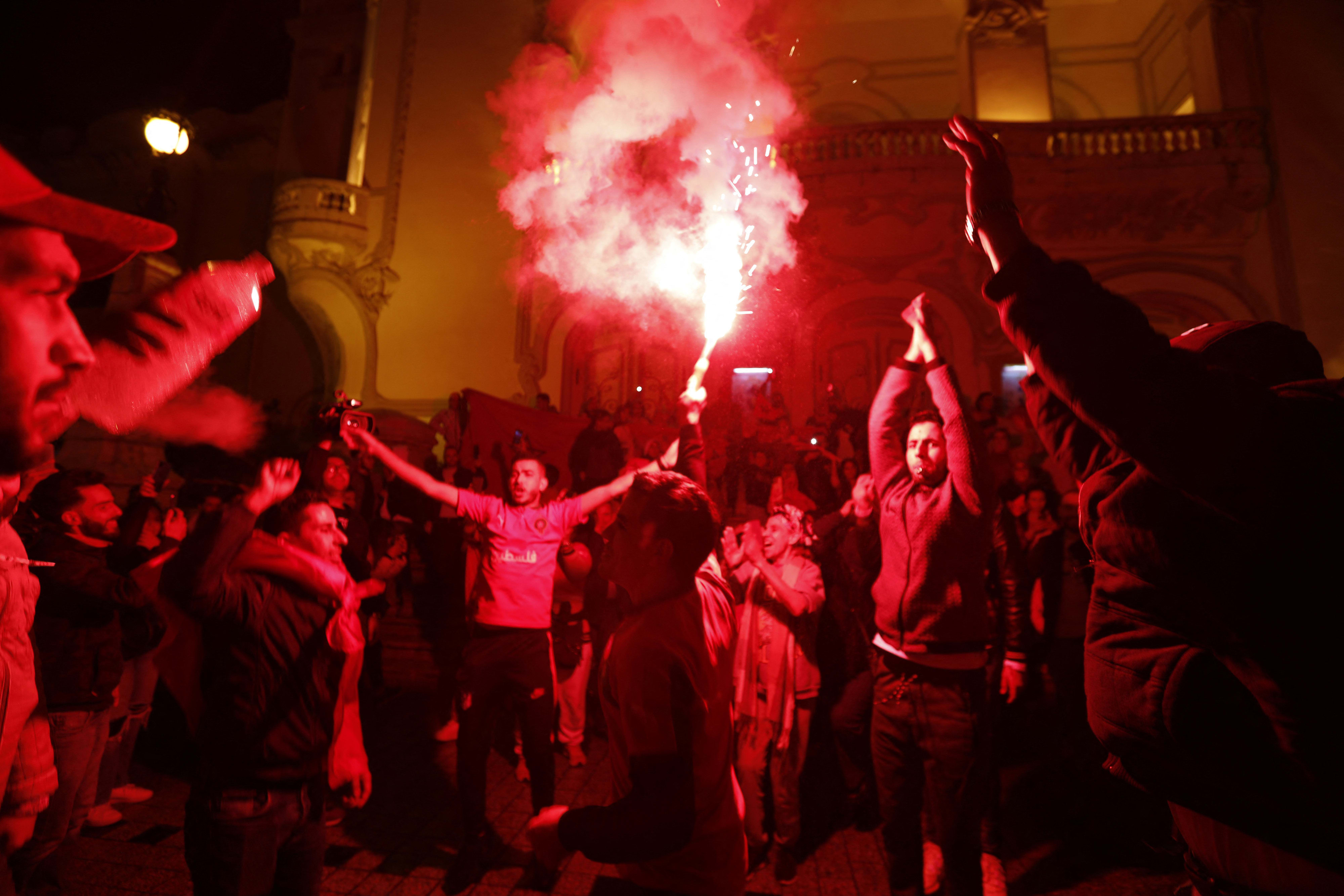חגיגות בטוניסיה לכבוד עליית נבחרת מרוקו לחצי גמר מונדיאל 2022