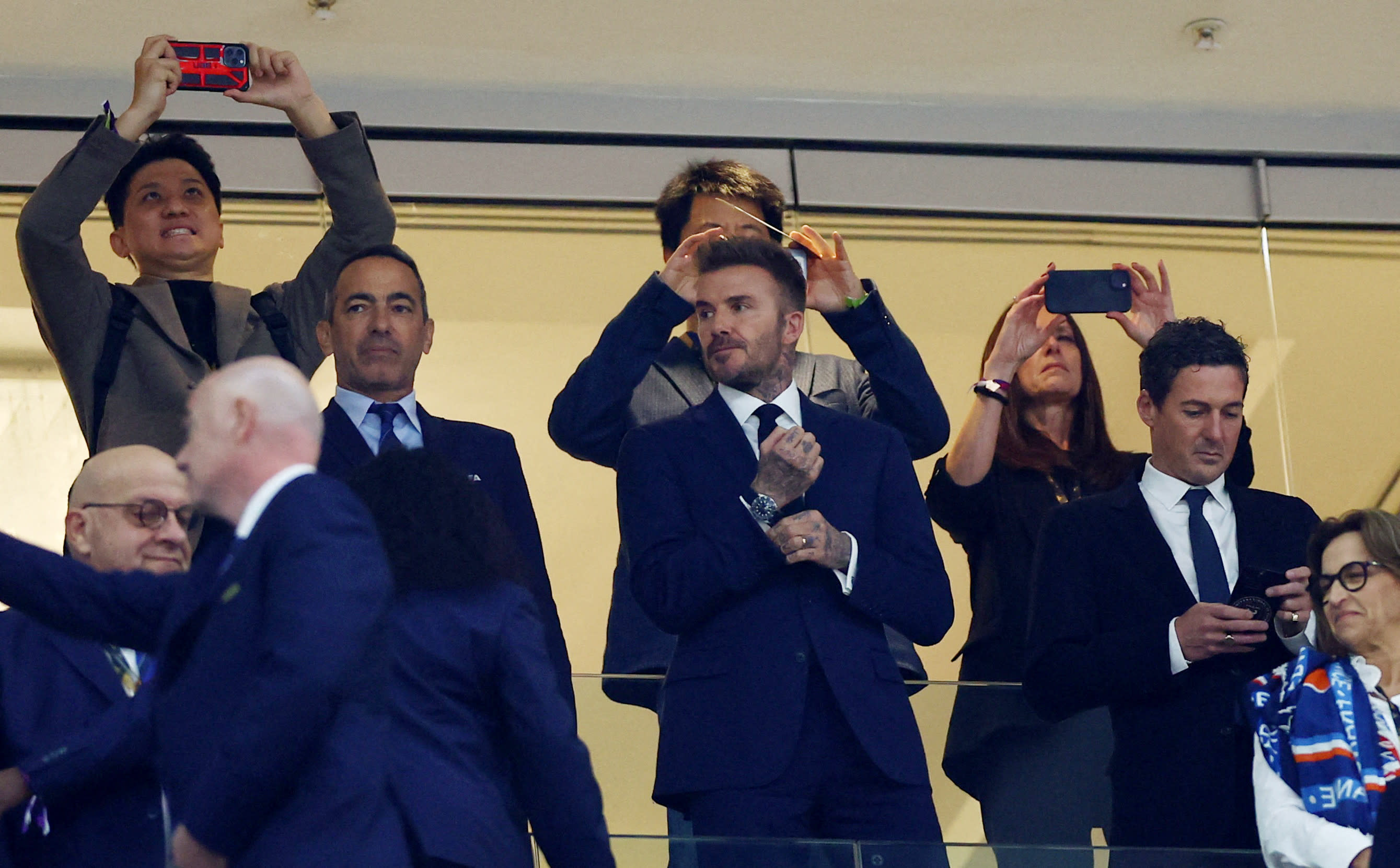 דייויד בקהאם ביציעי מונדיאל קטאר 2022