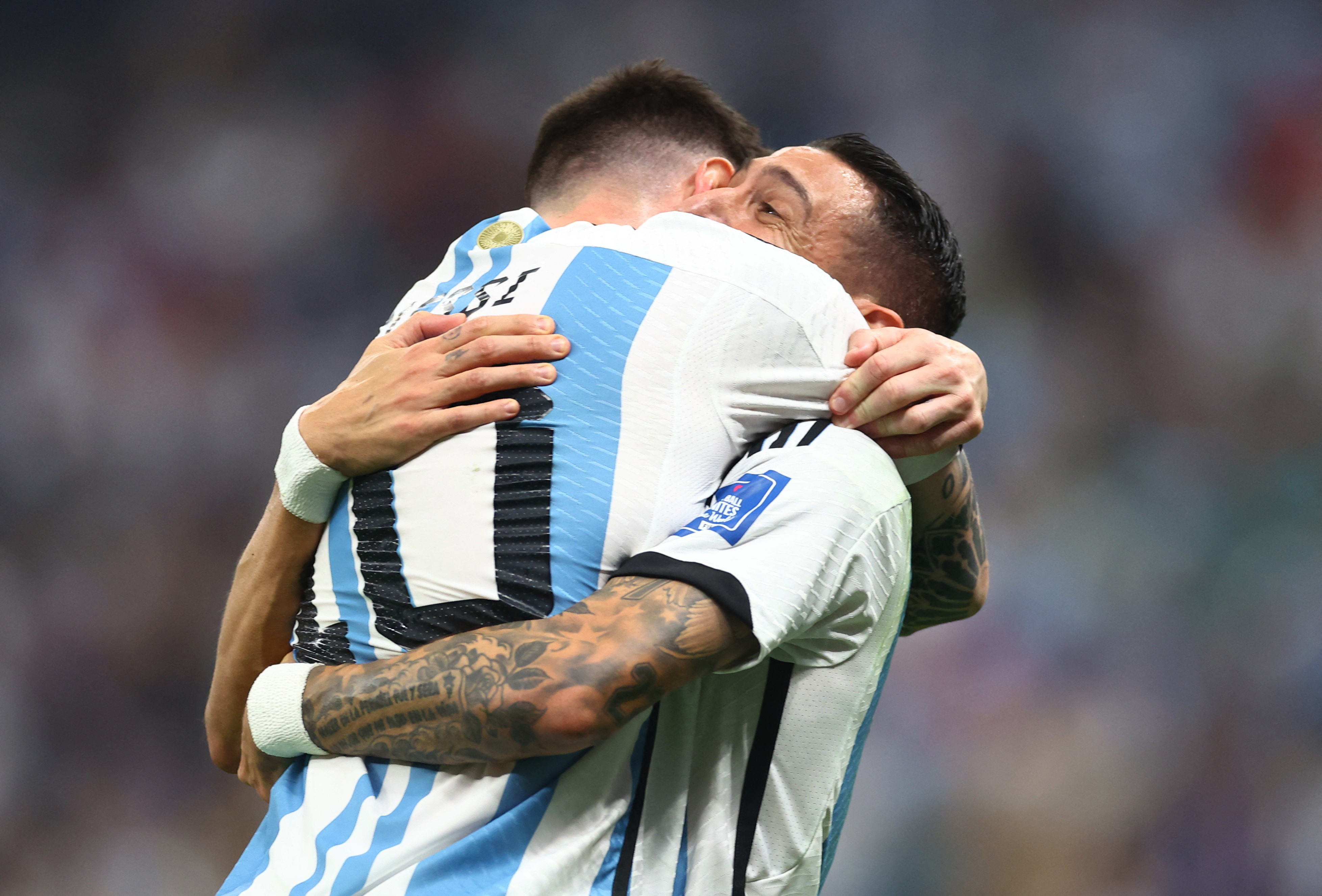 גמר מונדיאל 2022: אנחל די מריה, שחקן נבחרת ארגנטינה לצד ליאונל מסי