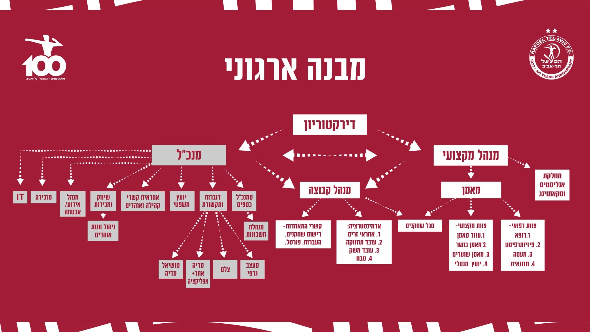 תרשים מבנה ארגוני הפועל תל אביב