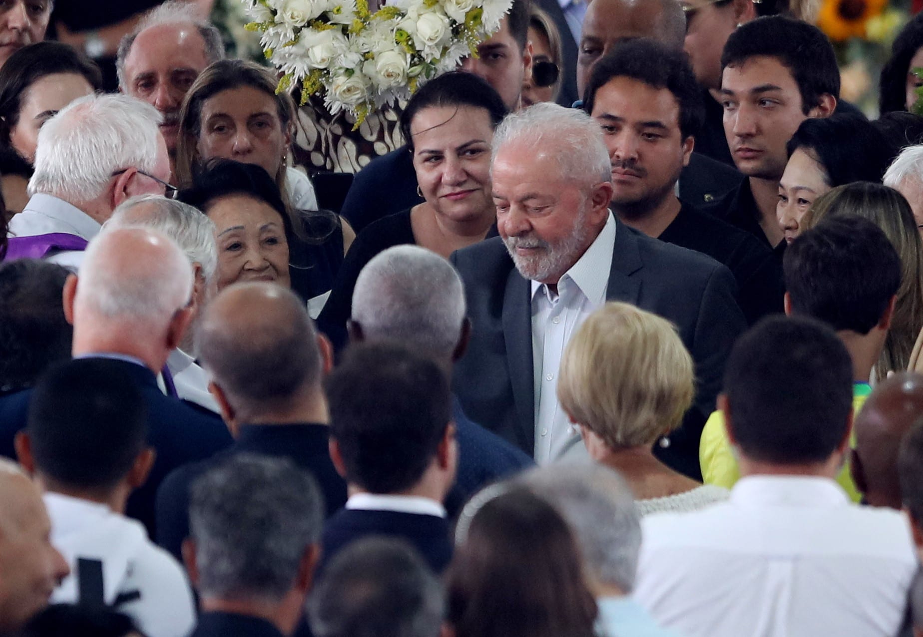נשיא ברזיל לואיז אינסיו לולה דה סילבה בטקס הלוויה של פלה