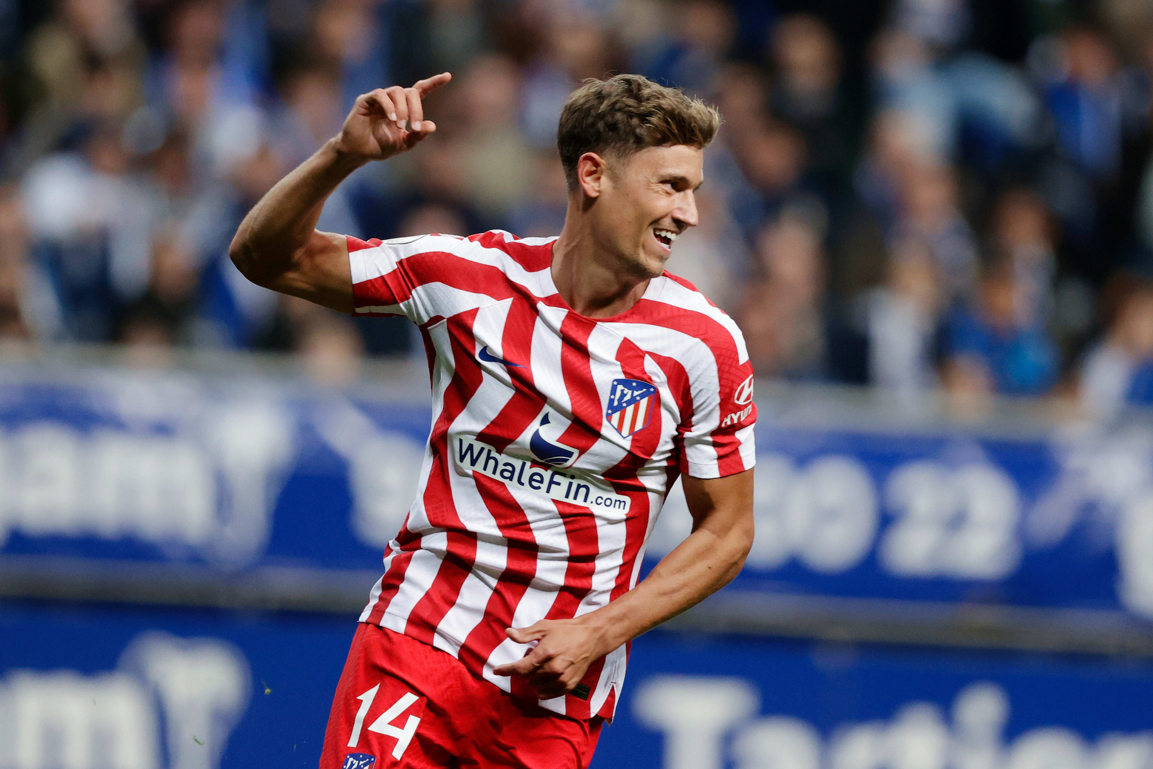 שחקן אתלטיקו מדריד מרקוס יורנטה חוגג שער