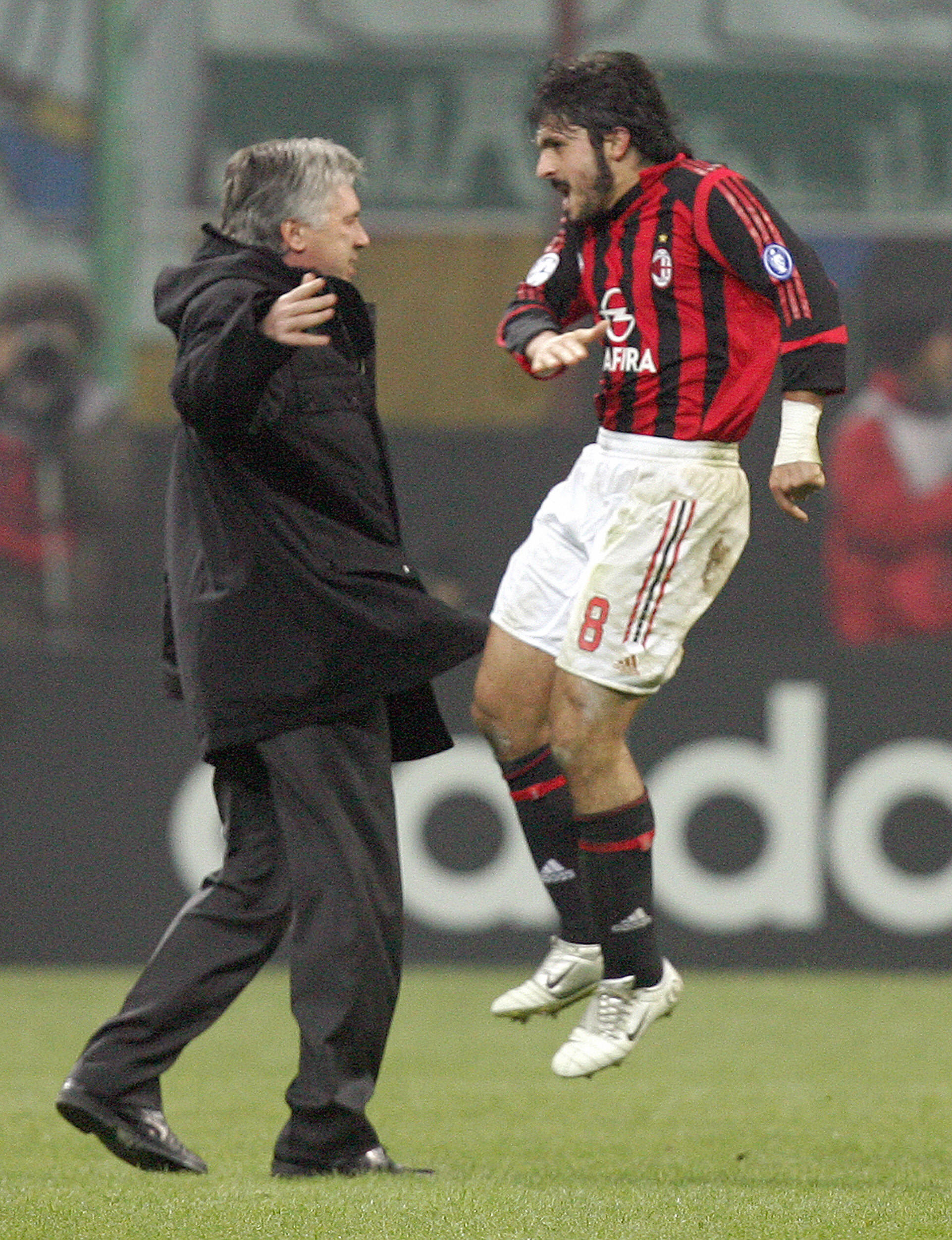 קרלו אנצ'לוטי עם ג'נארו גאטוזו ב-2005