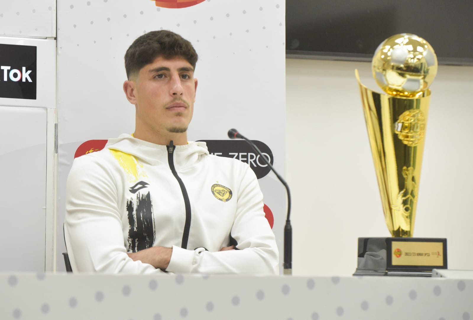 עומרי גנדלמן מכבי נתניה מסיבת עיתונאים לקראת גמר גביע הטוטו