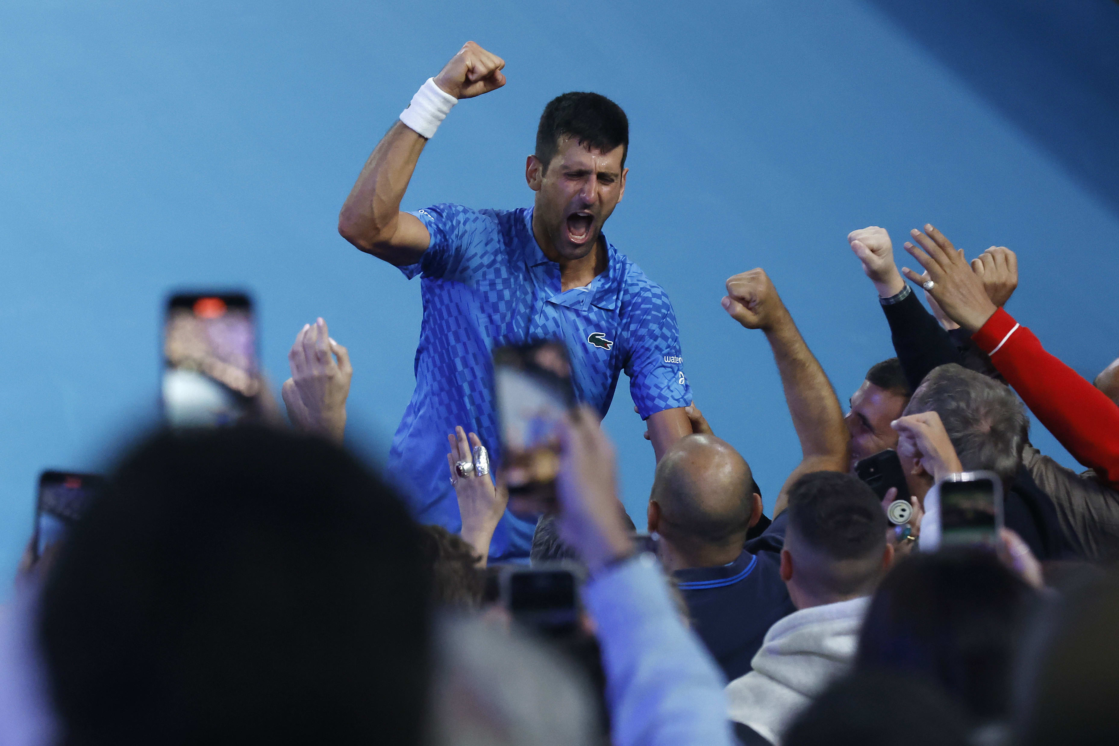 נובאק דג'וקוביץ' אחרי הזכייה באוסטרליה 2023