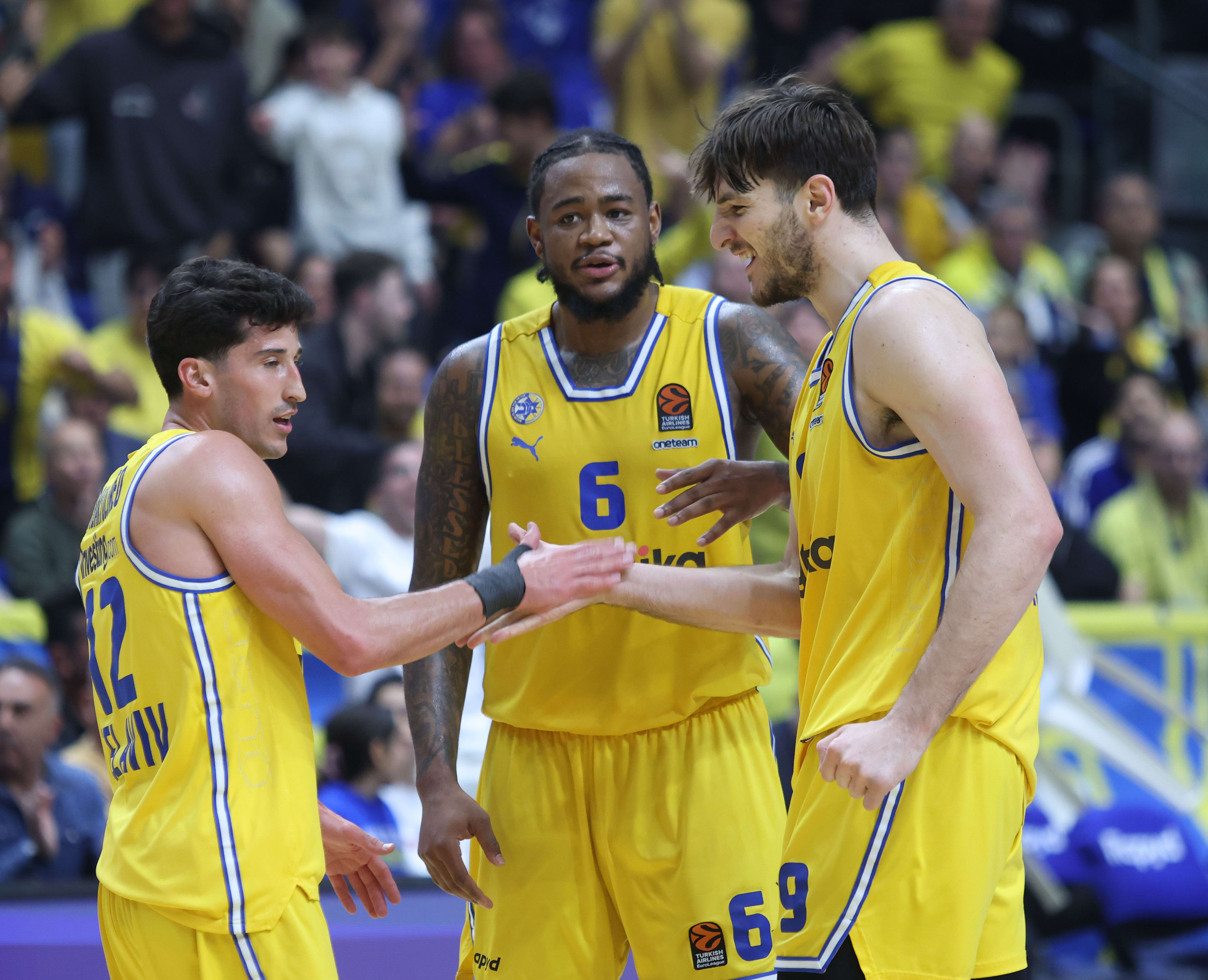 רומן סורקין מכבי תל אביב לצד ג'ון דיברתולומיאו