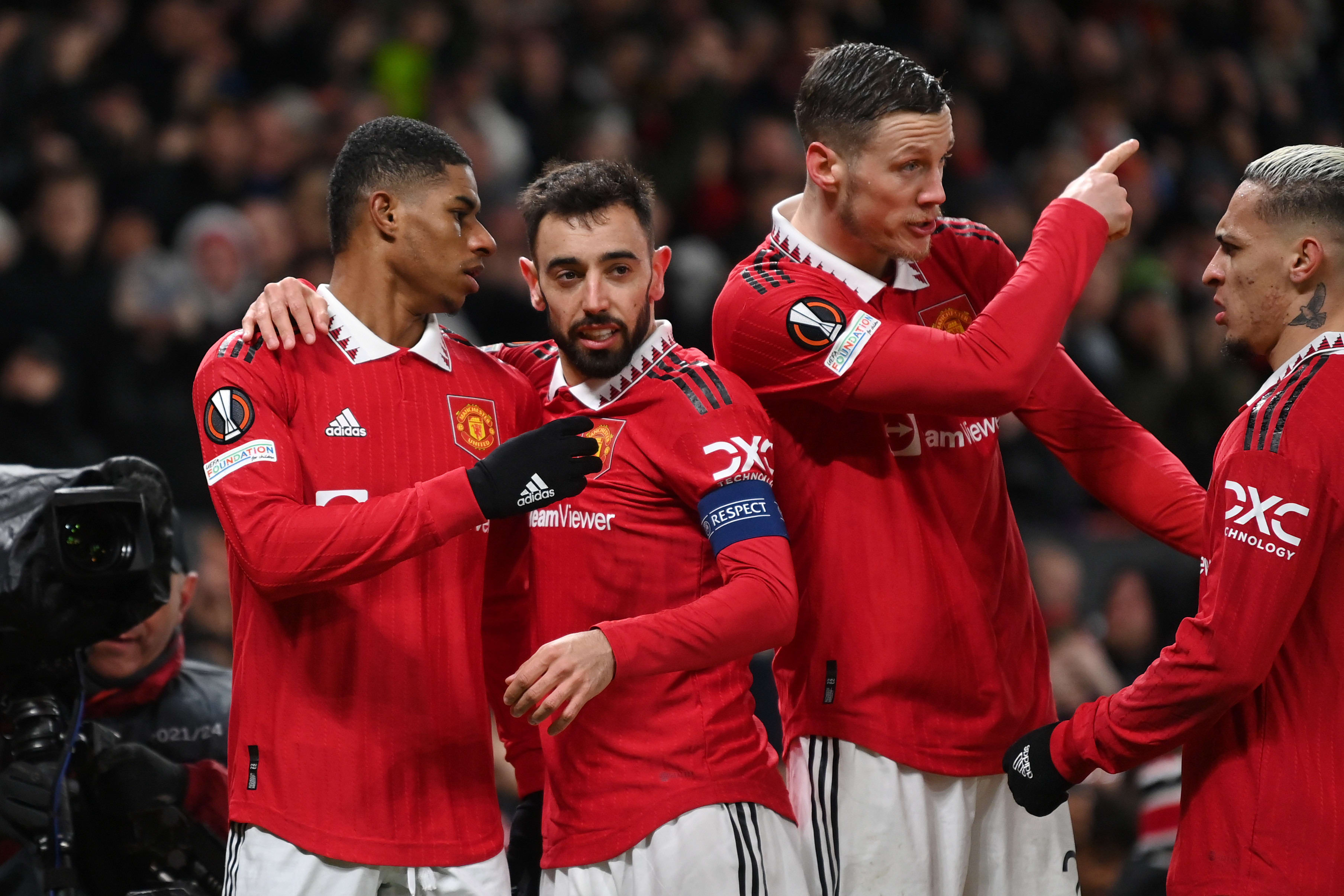 מרכוס רשפורד לצד ברונו פרננדש מנצ'סטר יונייטד