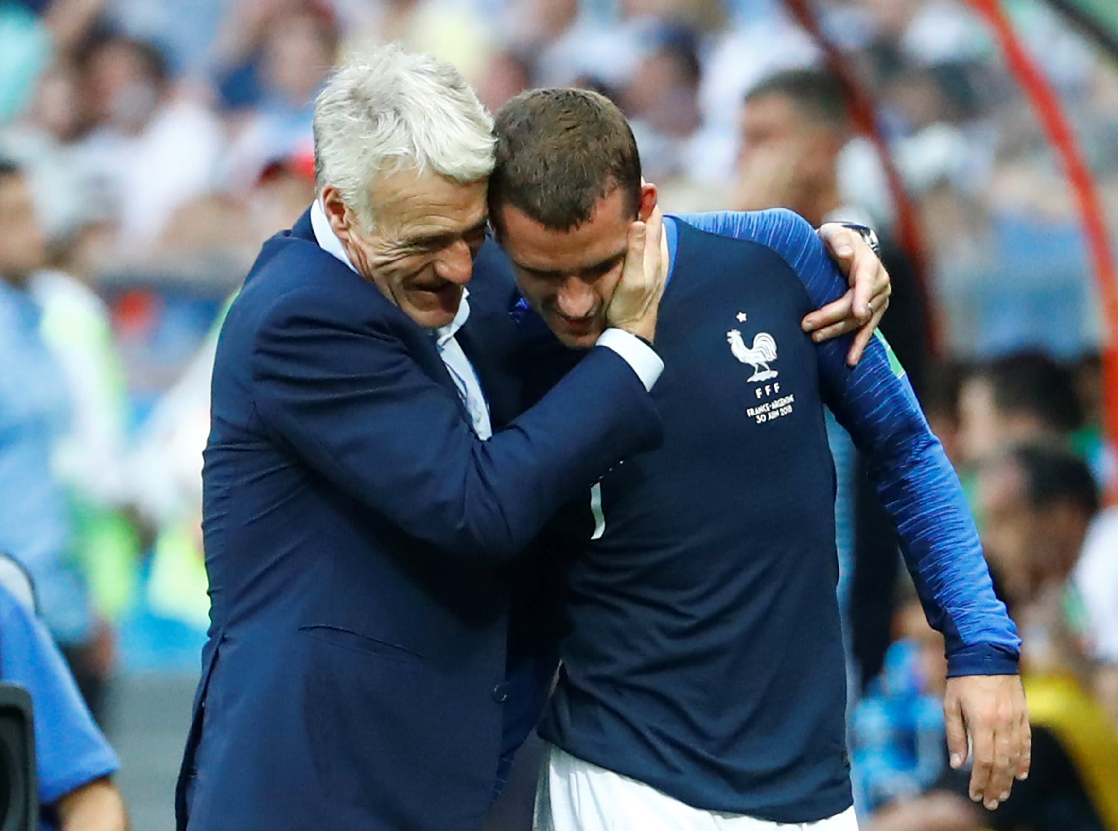 שחקן נבחרת צרפת אנטואן גריזמן, המאמן דידייה דשאן