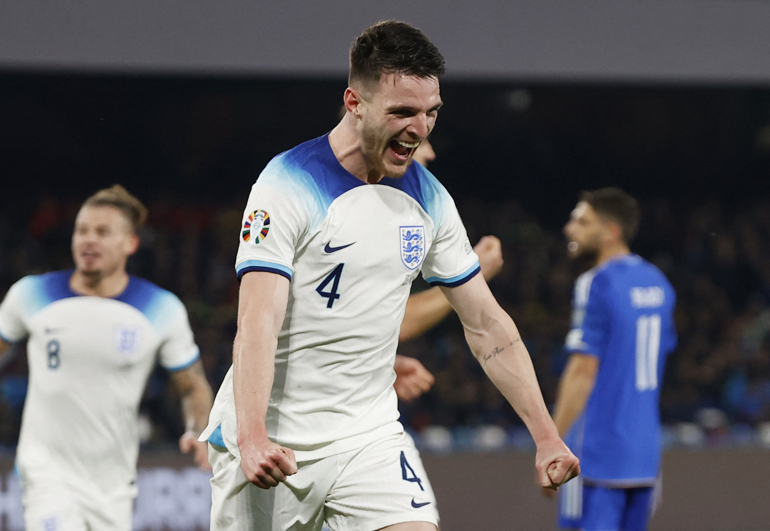 דקלן רייס, שחקן נבחרת אנגליה חוגג