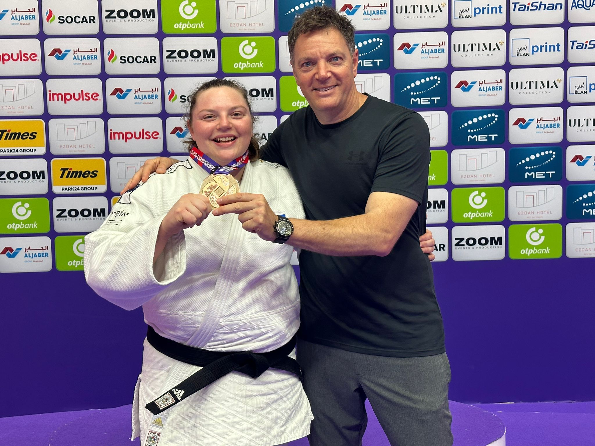 רז הרשקו ג'ודאית ישראלית, זוכת מדליית ארד באליפות העולם עם מאמנה שני הרשקו