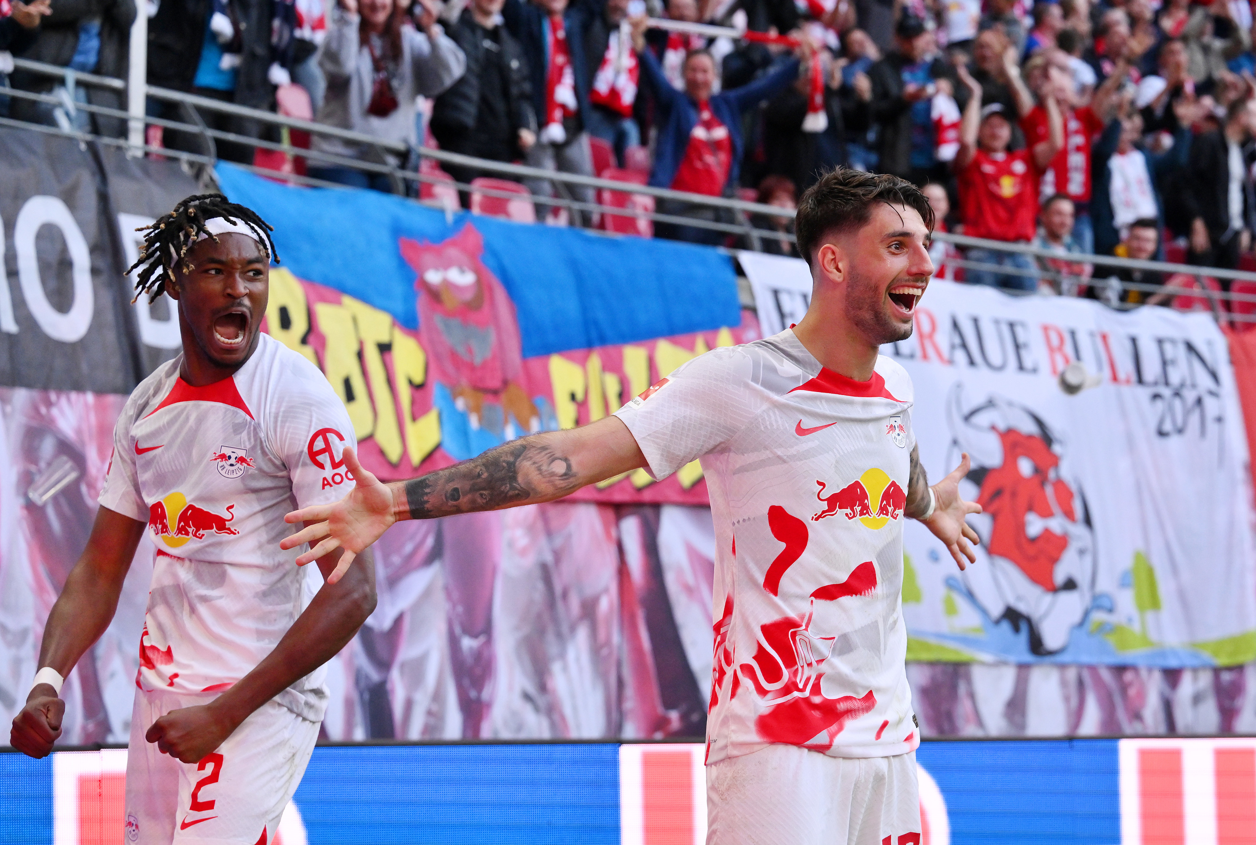 דומיניק סובוסלאי שחקן ר.ב. לייפציג חוגג שער