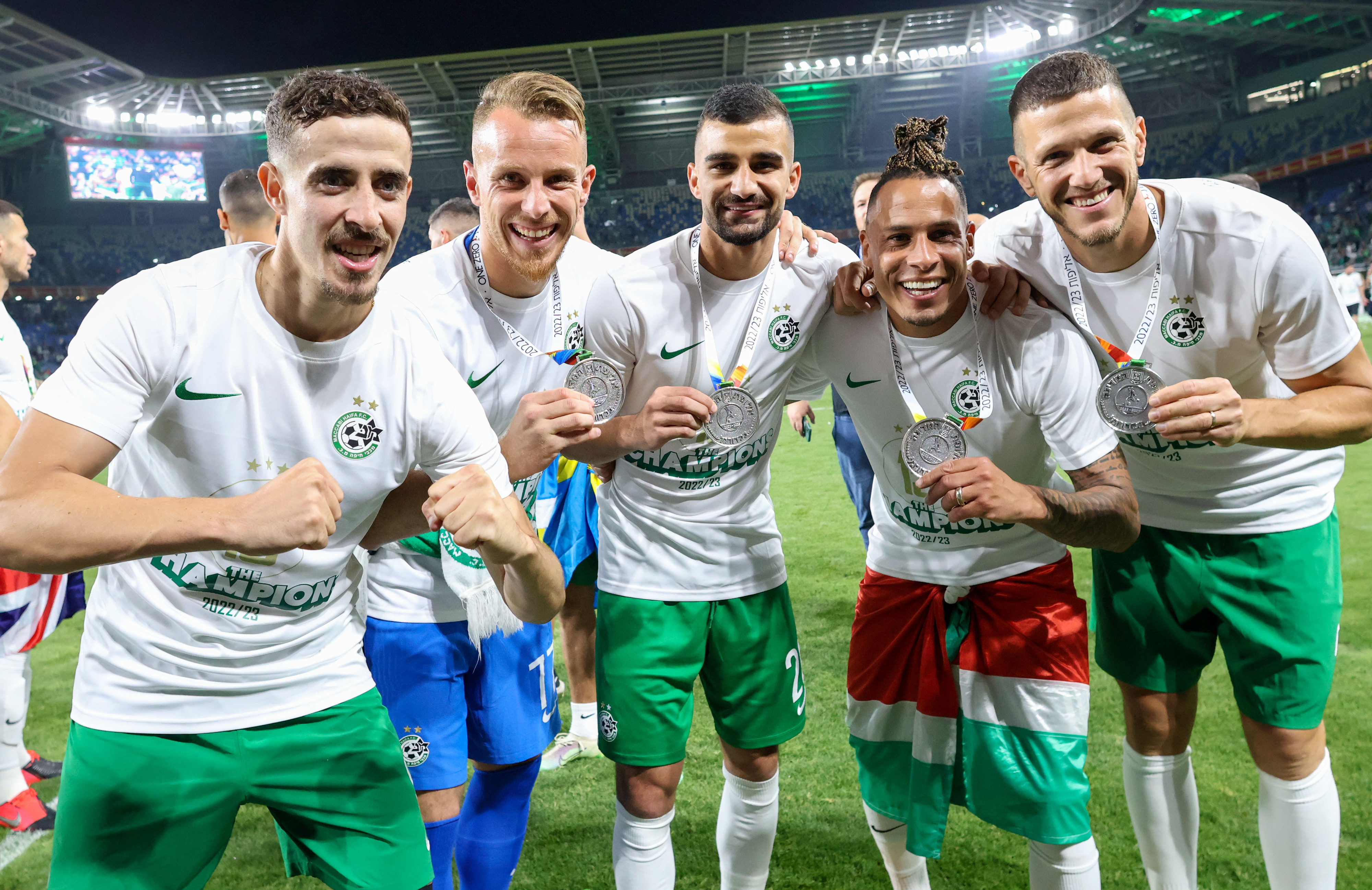 שחקני מכבי חיפה: רמי גרשון, צ'ארון שרי, פייר קורנו, רועי פוקס, דולב חזיזה