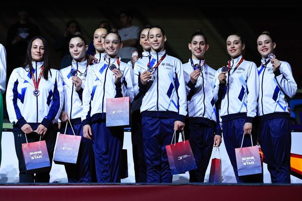נבחרת ישראל התעמלות אמנותית אחרי שזכתה במדלית ארד באליפות אירופה
