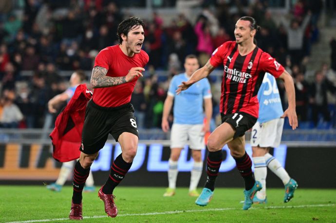 שחקן מילאן סנדרו טונאלי עם זלאטן איברהימוביץ'