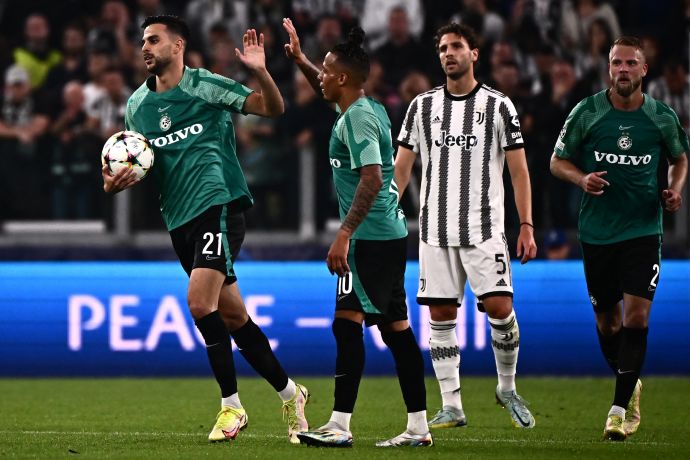 דין דוד חוגג שער לזכות מכבי חיפה מול יובנטוס