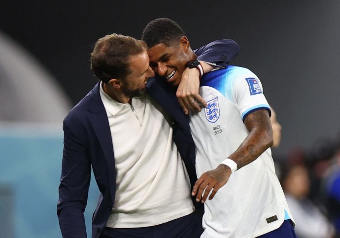 מרכוס רשפורד, שחקן נבחרת אנגליה לצד גארת' סאות'גייט