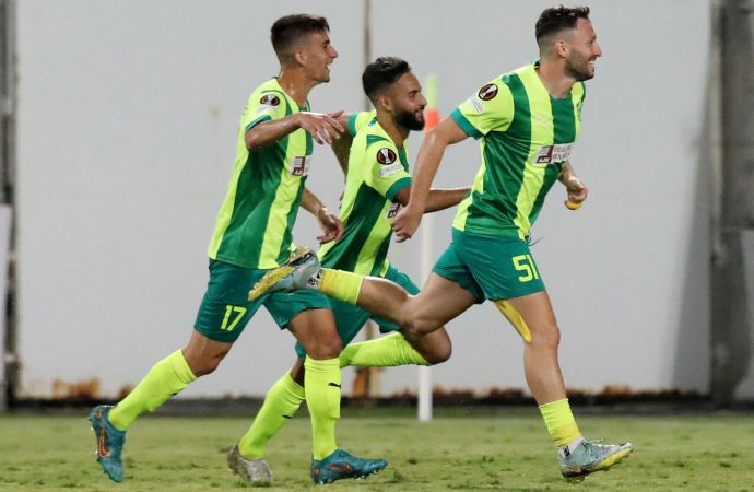 עומרי אלטמן שחקן א.א.ק לרנקה חוגג שער