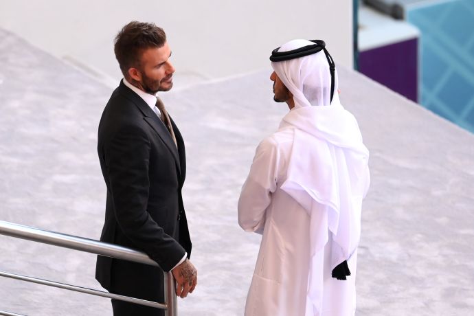 דייויד בקהאם במהלך המונדיאל בקטאר