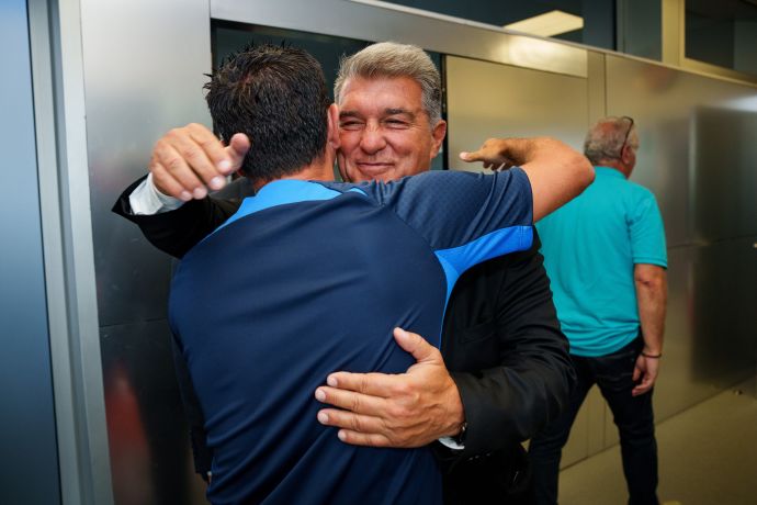 נשיא ברצלונה ז'ואן לאפורטה בחגיגות האליפות