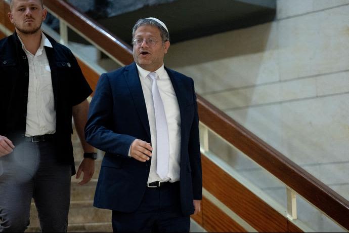 איתמר בן גביר, מגיע לכינוס ראשי המפלגות,הכנסת, ירושלים. 14 ביוני 2023