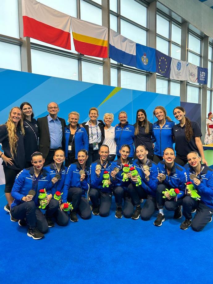 נבחרת השחייה האמנותית זכתה במדליית ארד במשחקי אירופה