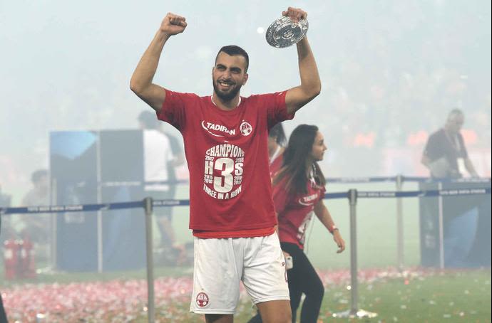 לואי טהא שחקני הפועל באר שבע חוגגים אליפות 2017/18