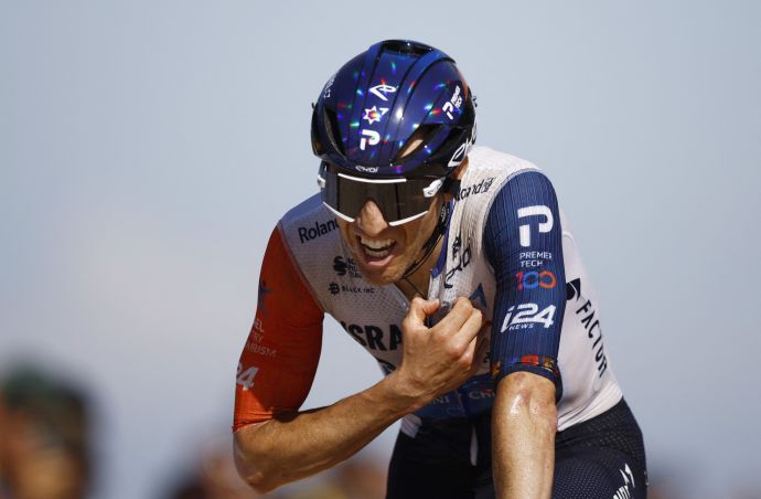 מייק וודס רוכב אופניים קנדי, ישראל פרמייר טק, מנצח הקטע התשיעי של טור דה פראנס 2023