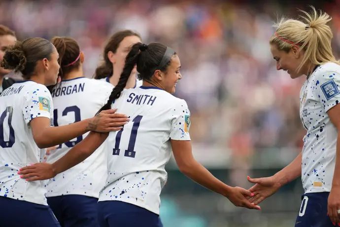 שחקניות נבחרת ארצות הברית חוגגות