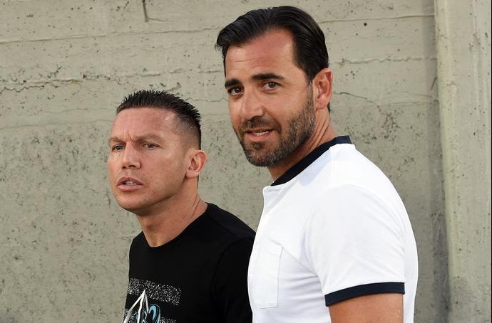 סוכן השחקנים דודו דהאן עם מאמן הפועל באר שבע, ברק בכר