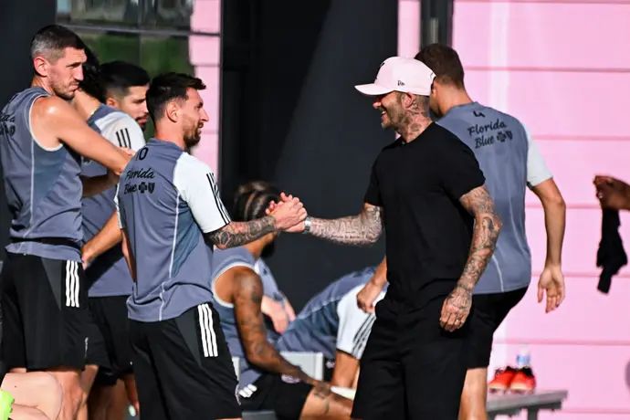 ליאונל מסי לצד דייויד בקהאם אינטר מיאמי