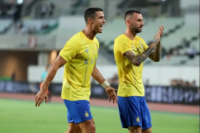 כריסטיאנו רונאלדו לצד מרצלו ברוזוביץ' אל נאסר