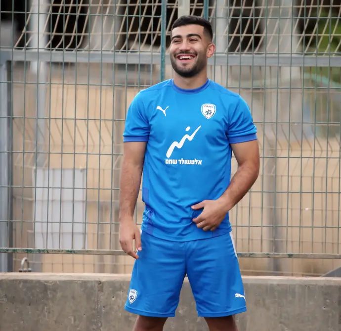 מוחמד אבו פאני באימון נבחרת ישראל