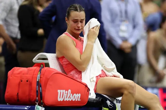 ארינה סבאלנקה אחרי ההפסד בגמר אליפות ארה"ב