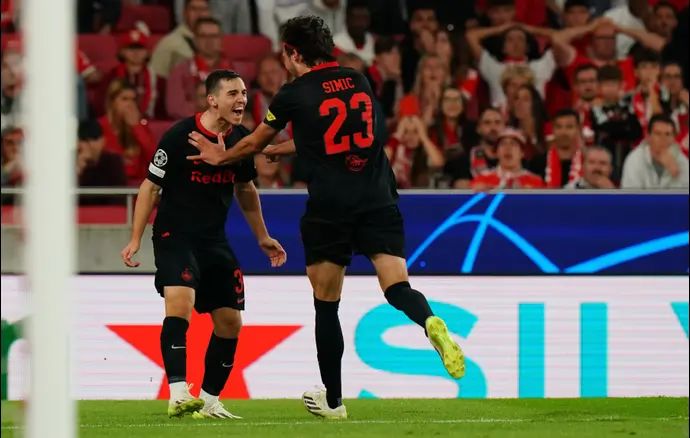 אוסקר גלוך שחקן רד בול זלצבורג חוגג שער