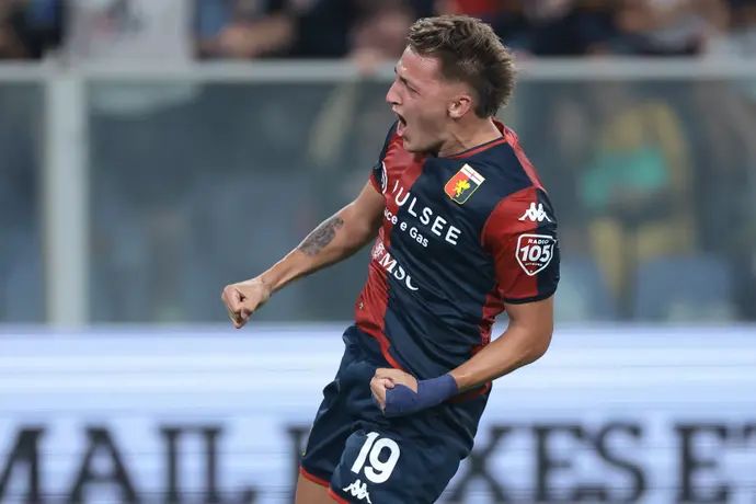 מתאו רטגי שחקן גנואה חוגג שער