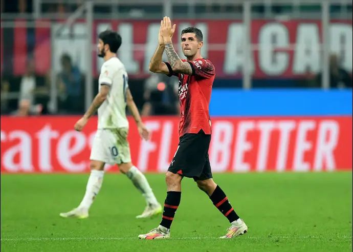 כריסטיאן פוליסיץ' חוגג שער לזכות מילאן